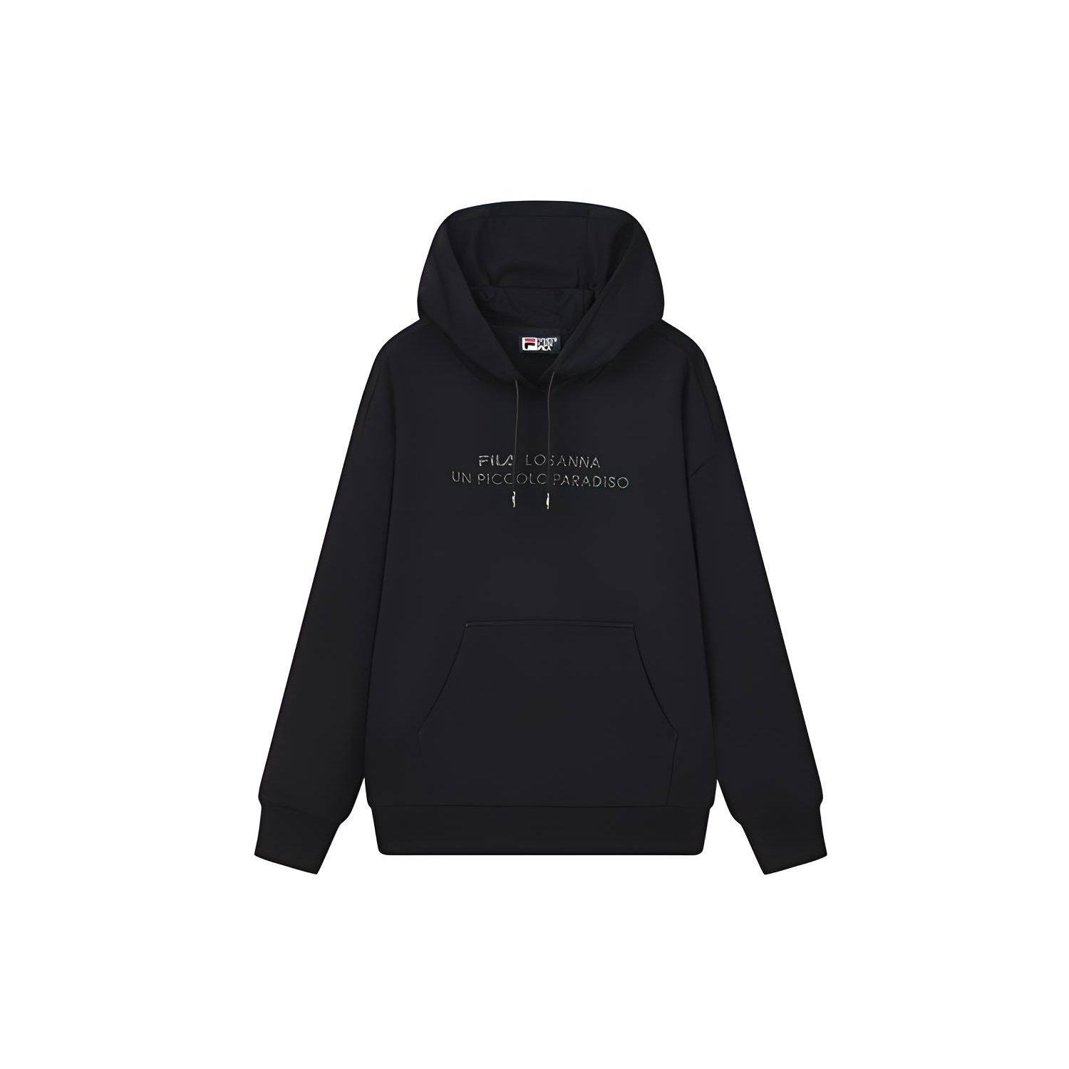FILA Logotryck Sport Hoodie Dam hoodies Svart F11W138256F-BK L