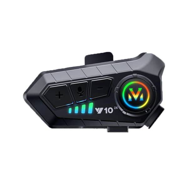 Motorrad hjälm Bluetooth headset kompatibelt med Y10-2X svart med lång batteritid och dubbelkärnig chip Hard Mic