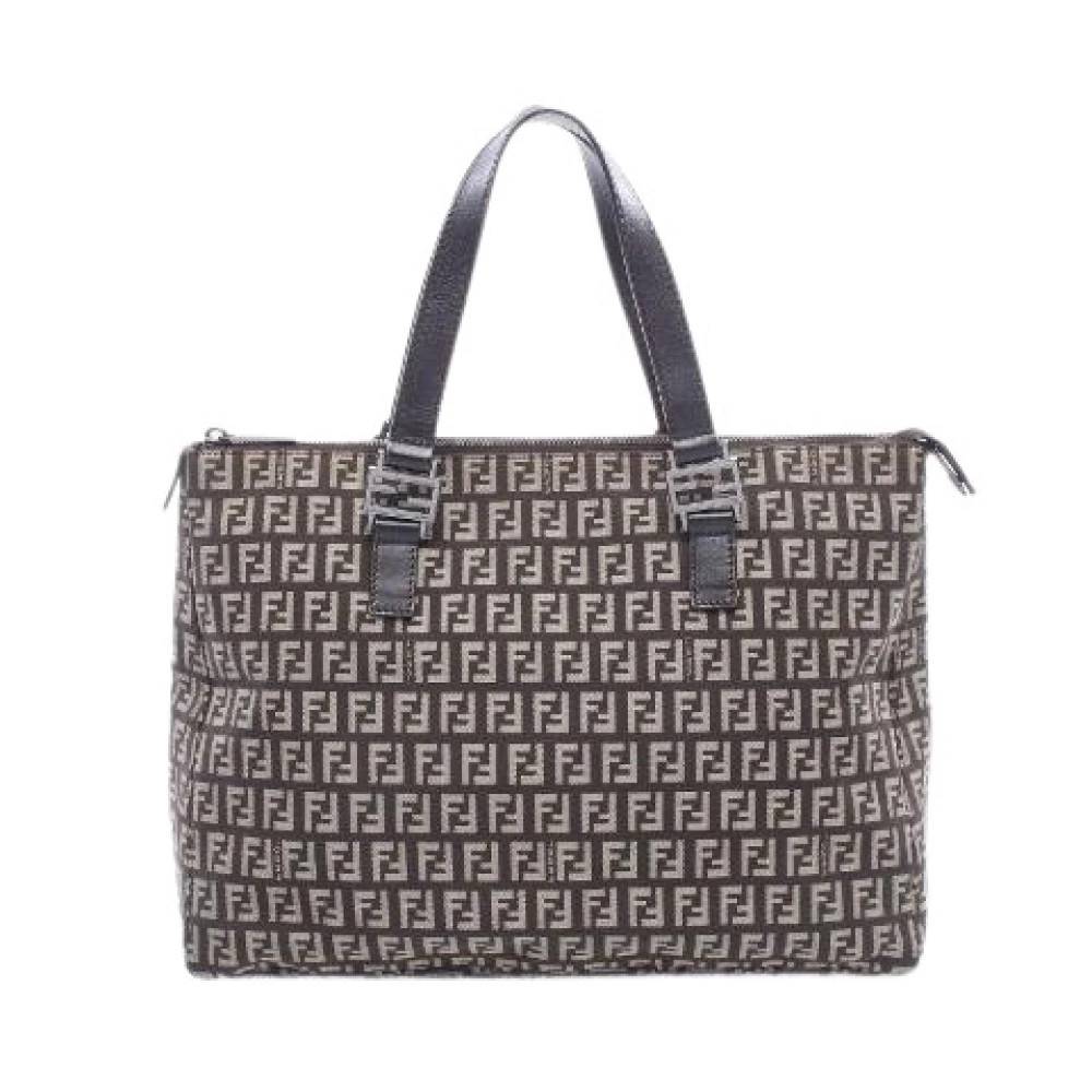Fendi Vintage - Pre-owned Zucchino Canvas Läder Tote Bag Vintage - Dam - ONE Size - Läder