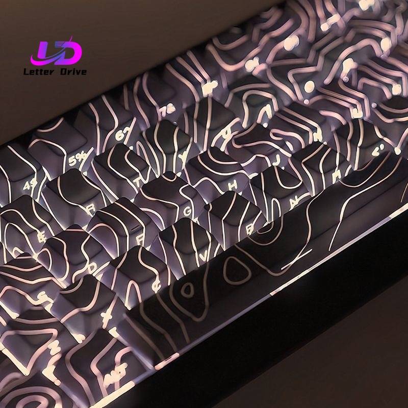 2026 Line Gradient Side Shine Through Keycaps Cherry Profile PBT Custom Keycaps for 60% 65% 75% 96% 98% 100% Mechanical Keyboard