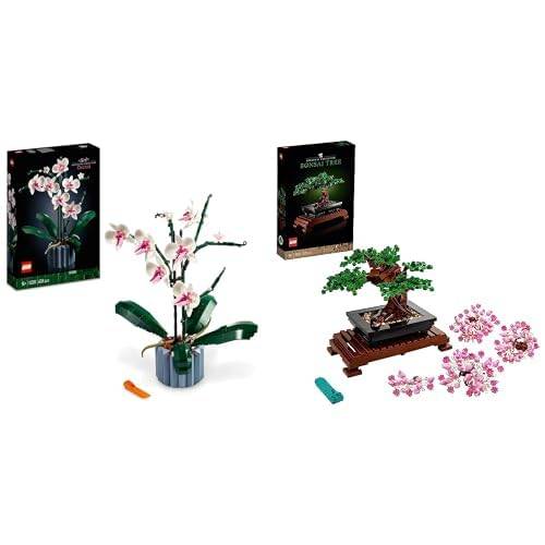 LEGO Icons Orkidé Rumsdekoration, Byggsats för Vuxna, Kreativa Leksaker, Botaniskt Byggset 10311 & LEGO Icons Bonsai Tree, Byggsatser Vuxna, Morsdagspresent, Konstgjorda Växter, Körsbärsblommor 10281
