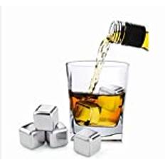 Dorre Ijs Iskuber - Återanvändbara iskuber i rostfritt stål. 4-pack med tång.