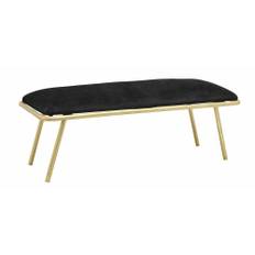 Nordal WARM bench w/golden frame and velour - l122 cm - black