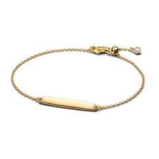 Pandora - Armbånd med plade i guldbelagt til indgravering - 564010c01