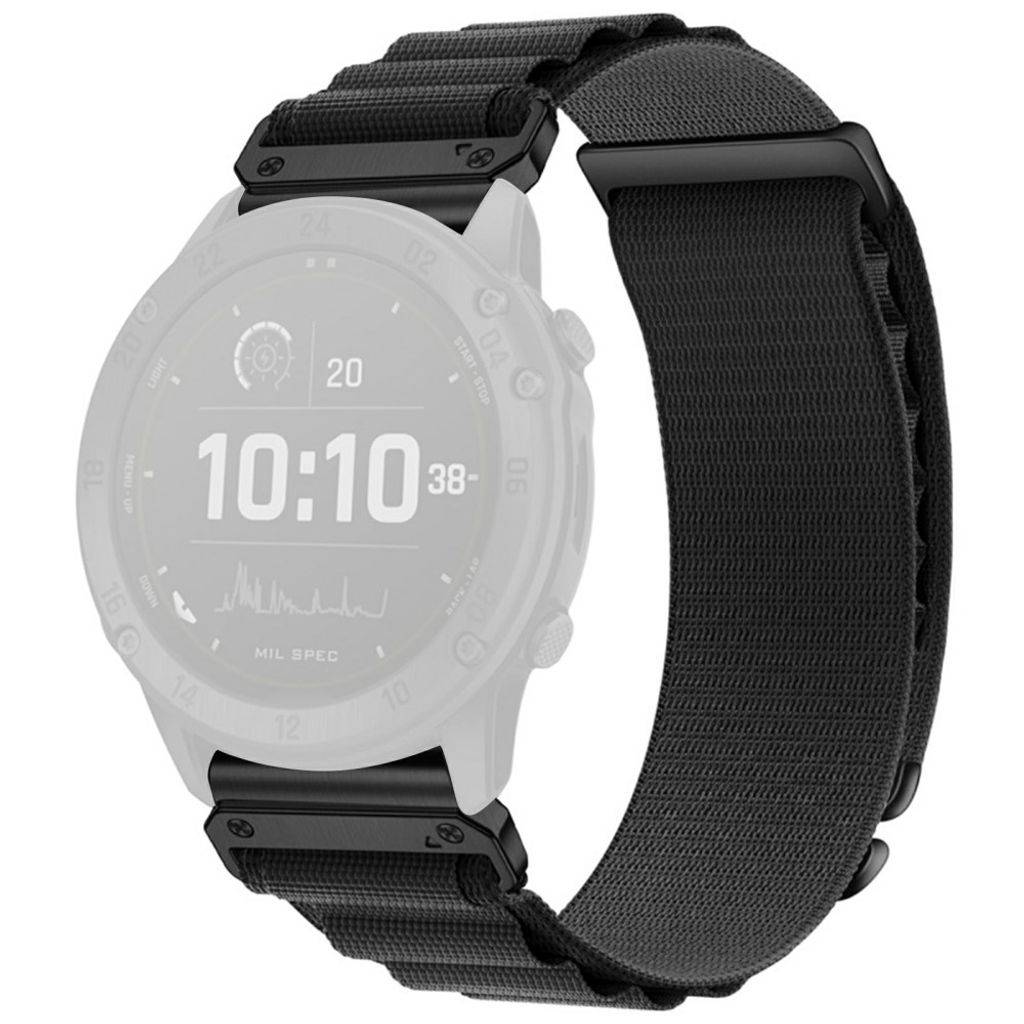 Garmin Fenix 8 Pro/Quatix 8/Tactix 8 47mm Nylon Sportsurrem - Sort
