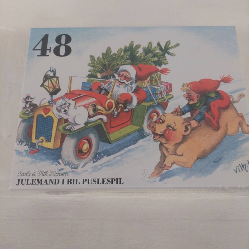 Jule puslespil, Julemand i bil, 48 brikker.