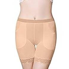 Andningsbara spetsshorts underkläder för kvinnor flicka yoga shorts stretch leggings undershorts för kvinnor flickor dam trosor långa ben formkläder trosor, 3 beige, XL