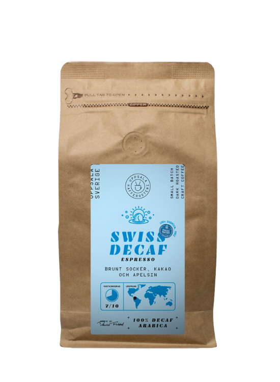 Uppsala kafferosteri Swiss Decaf malet koffeinfritt kaffe 500g