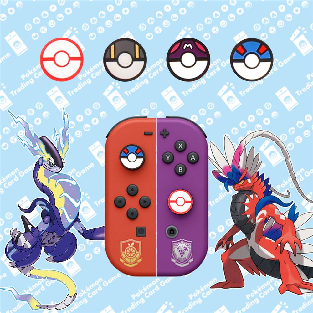 4Pcs/Lot Pokemon Poke Ball Stick Grip Cap Joystick For Nintendo Switch NS Lite Oled Controller