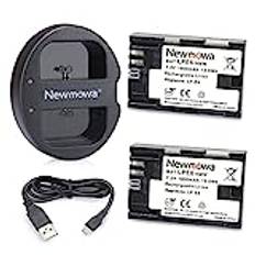 Newmowa LP-E6 ersättningsbatteri (2-pack) och dubbel USB-laddare för Canon LP-E6, LP-E6N och Canon EOS 5DS R, EOS 5DS, EOS 5D Mark IV, EOS 5D Mark III, EOS 5D Mark II, EOS 6D, EOS 7D, EOS 7D Mark II