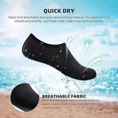 1 par snabbtorkande strandstrumpor, mjuk botten, lämpliga för snorkling, simning, båtliv, vandring, surfing - andningsbara, lätta - Svart (Multi-size)