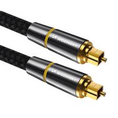 Optisk kabel ljudkabel digital fiberoptisk Toslink SPDIF 2m svart