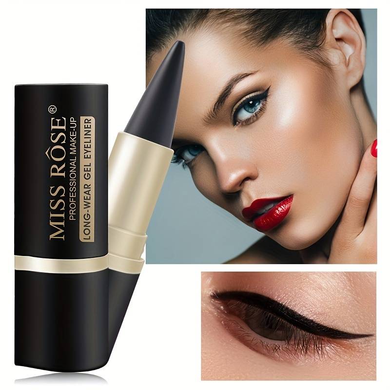 Waterproof Black Gel Eyeliner, Korean Makeup, Matte Quick-dry, , Waterproof Eyeliner, Single Head Rich, For Flawless Everyday And Party Makeup!