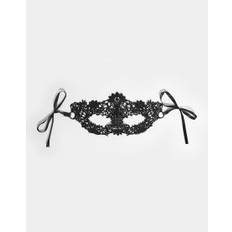 ASOS DESIGN – Halloween – Svart ögonmask med spets-Svart/a