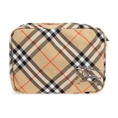 Burberry, Taske, Herre, Beige, ONE SIZE, Polyester, Kosmetiktaske med mønster