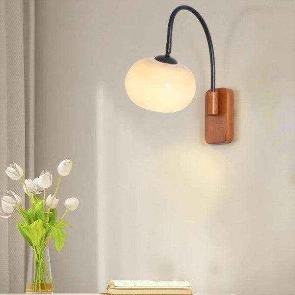 Orbite Vägglampa – Elegant Vägglampa av Kaki Glas - Vit
