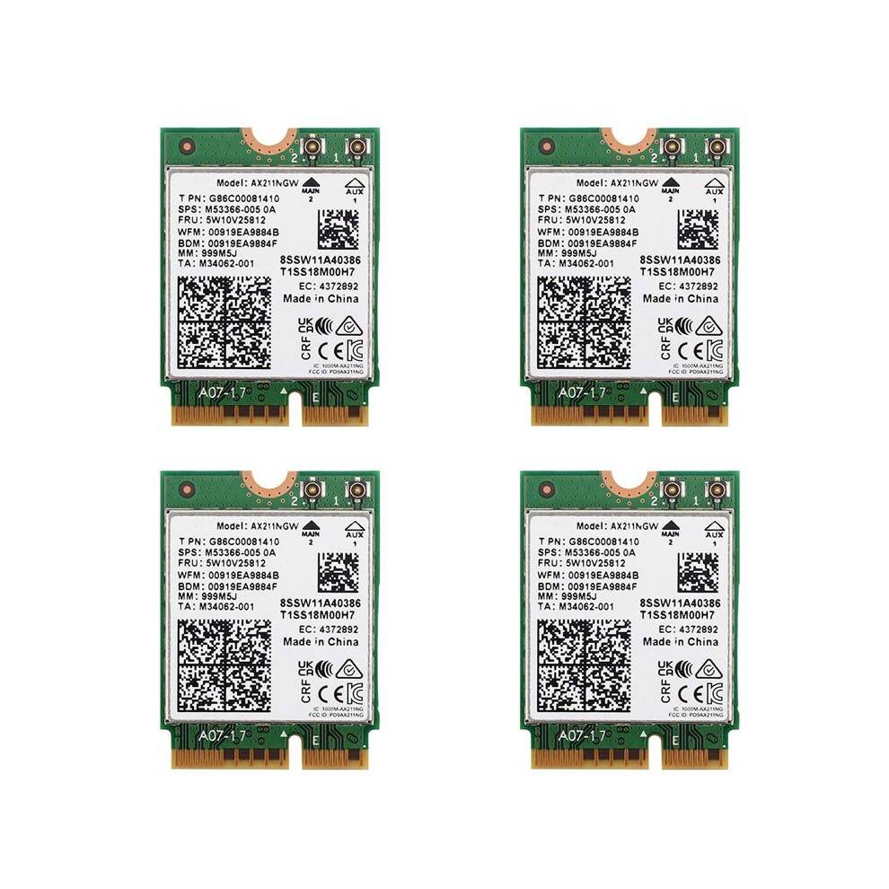 4X AX211NGW WiFi 6E M.2 Key E CNVio2 Dual Band 2.4Ghz/5Ghz Wireless Network Card 802.11Ac 5.2 Adapter