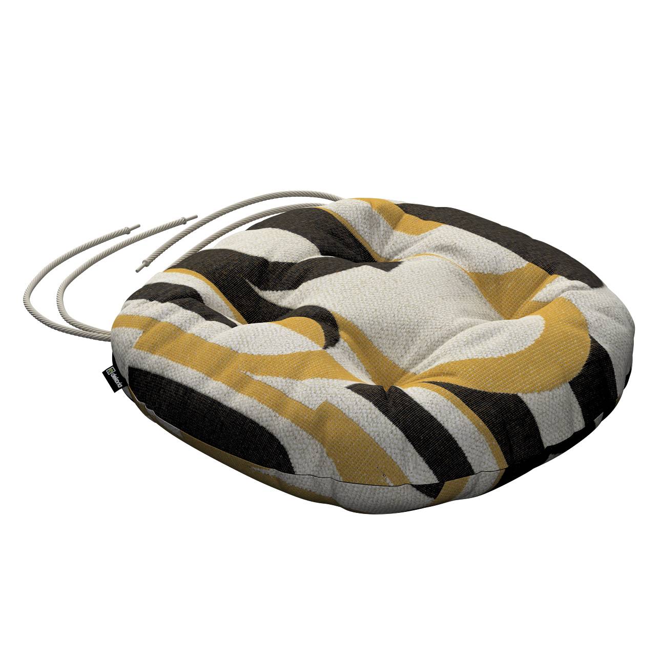 Stolehynde Adam, Boucle naturhvid, beige og brun, Ø37 x 8 cm, Cosy Home