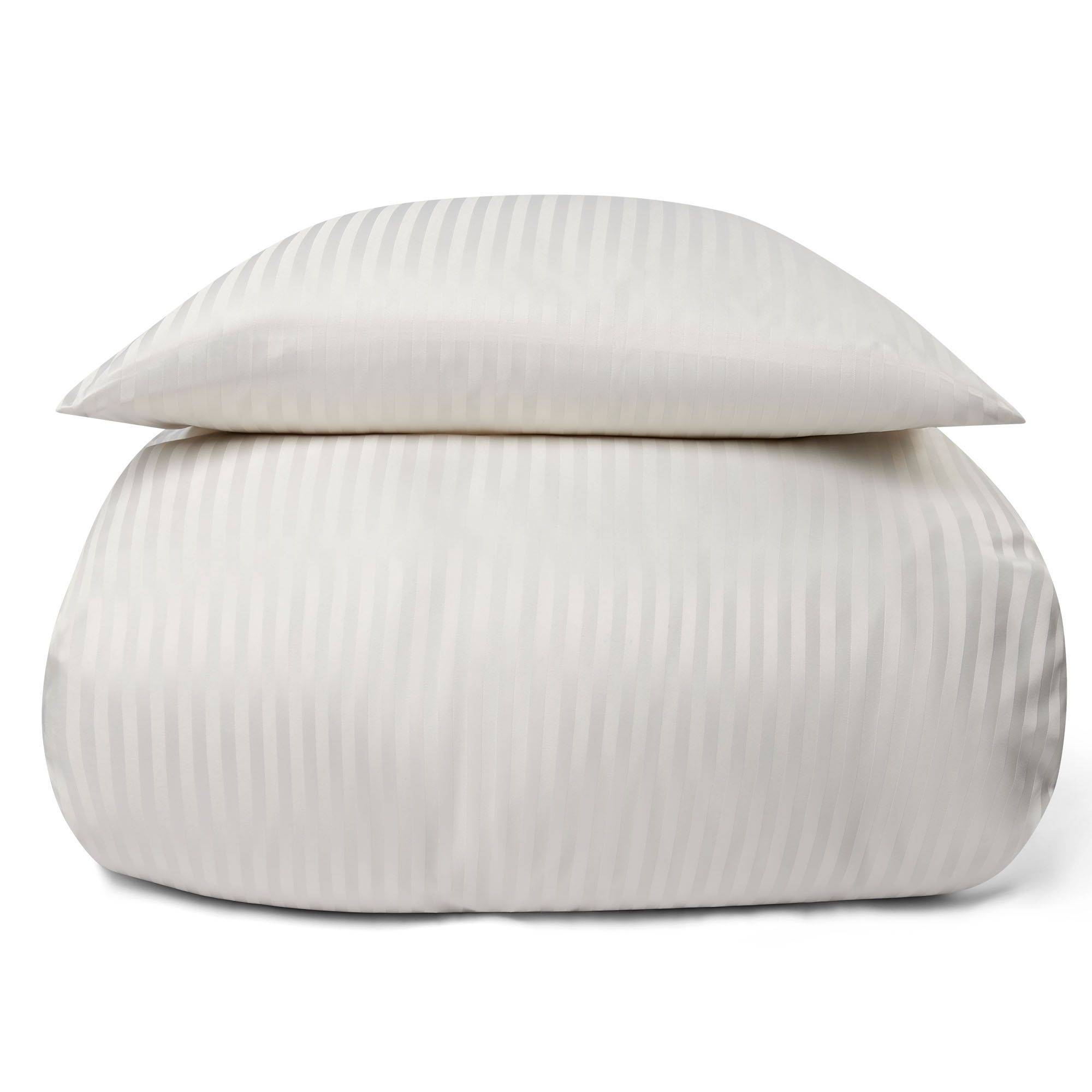 Sengetøj - Microfiber - Ensfarvet med creme farvet striber