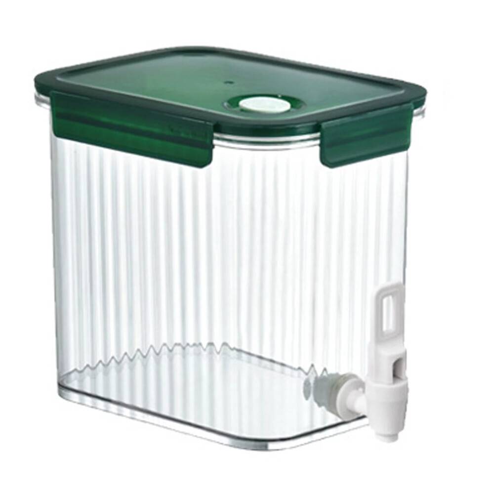 Drikkedispenser til køleskab 2,5 l drikkedispenser med låg og plastikbeholder med klar citronsaft og vandhane til picnic og camping, grøn