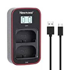 Newmowa Smart LCD-skärm dubbel USB-laddare för Canon LP-E6, LP-E6N och Canon EOS 5DS R, EOS 5DS, EOS 5D Mark IV, EOS 5D Mark III, EOS 5D Mark II, EOS 6D, EOS 7D, EOS 7D Mark II, EOS 60D, EOS 60Da