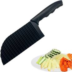 Krøl Cutter, Kartoffelskærer, Rustfrit Stål Bølgeformet Blad Grøntsags Skærer, Håndholdt Chipper Chopper til Pommes Frites, Grøntsager, Salat, Gulerod