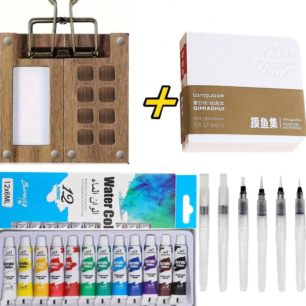 New Travel Watercolour Paint Palette Set Mini Pocket Artist Watercolor Paint Palette Travel Sets for Painters Artists Students