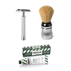 Barbersæt - Mühle R89 + barberkost og barbercreme