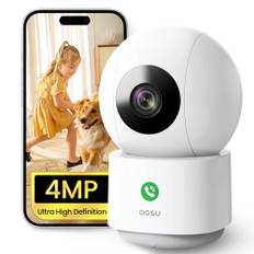 AOSU 4MP Überwachungskamera Innen WLAN Kamera, 360 ° Bewegungsverfolgung, Homekit Kamera mit 5G/2.4GHz WiFi, One-Touch-Anruf, Zwei-Wege-Audio, für Baby/ältere/Haustiere, kompatibel mit Alexa