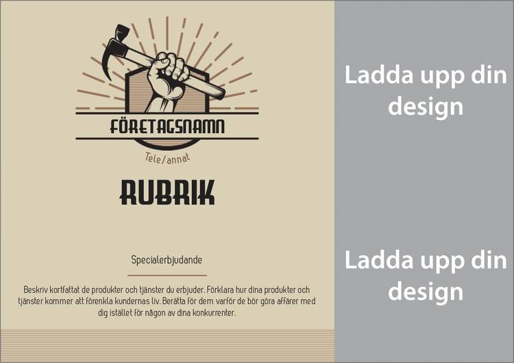 A5-flyers - Solbruna - Hantlangare - Bygg & Anläggning