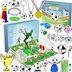 Adventskalender fotboll, fotboll adventskalender 2024 med 24 tema lekdragning, adventskalender fotboll 2024 barn, 24 dagars fotboll julkalender fotbollsset för små fotbollsfans