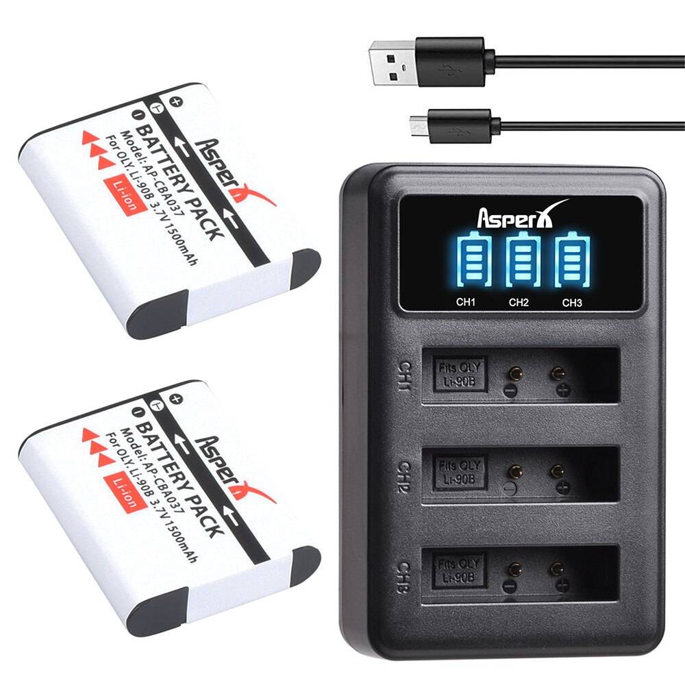 3 × 1500 mah li -90b li 90b li -92b kamerabatteri + ledad 3- portar laddare för olympus xz -2 sh-50 sh-1 sp-100 tuff tg -1 tg-2 tg-3 tg4