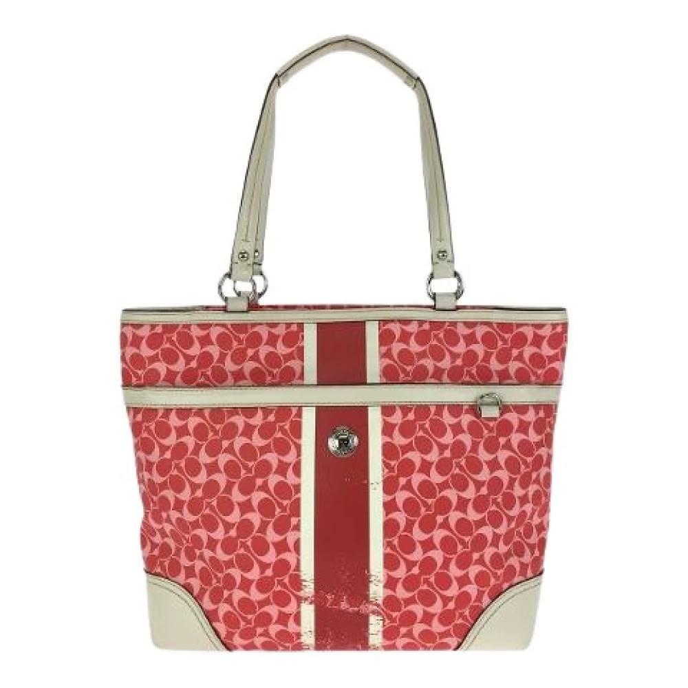 Coach Pre-owned Pre-owned PVC Læder Skuldertaske - Vintage - Dame - Lyserød - ONE SIZE - Uld
