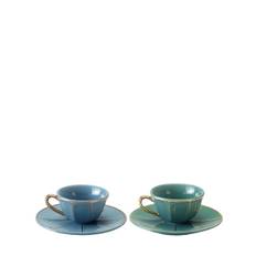 Set Of 4 Tea Cups & Saucers