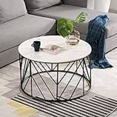 Runt soffbord, modernt sidobord Vardagsrumssoffa Avslutsbord Marmorbord som mat-/kaffe-/mellanmåls-/läsbord (60/80 X 60/80X45CM)
