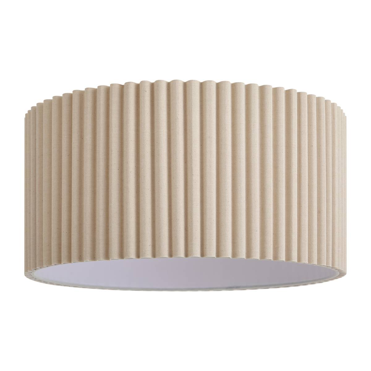 Japandi lampeskærm beige hør 50/50/25 - Scalloped Single