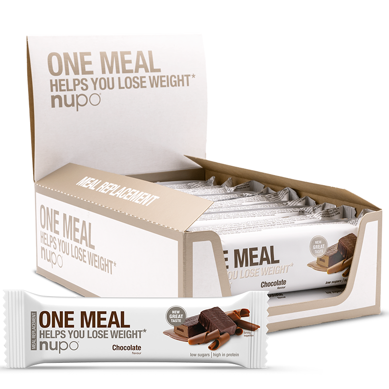 Nupo One Meal Bar Chocolate - Kasse M. 12 stk (1 kasse).