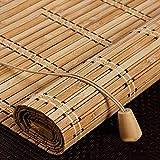 Rullgardin i naturlig bambu, mörkläggande rullgardin i bambu, romerska rullgardiner, 75 % solskydd, integritet, ventilerande, miljövänlig, anpassningsbar, B 50 x H 200 cm