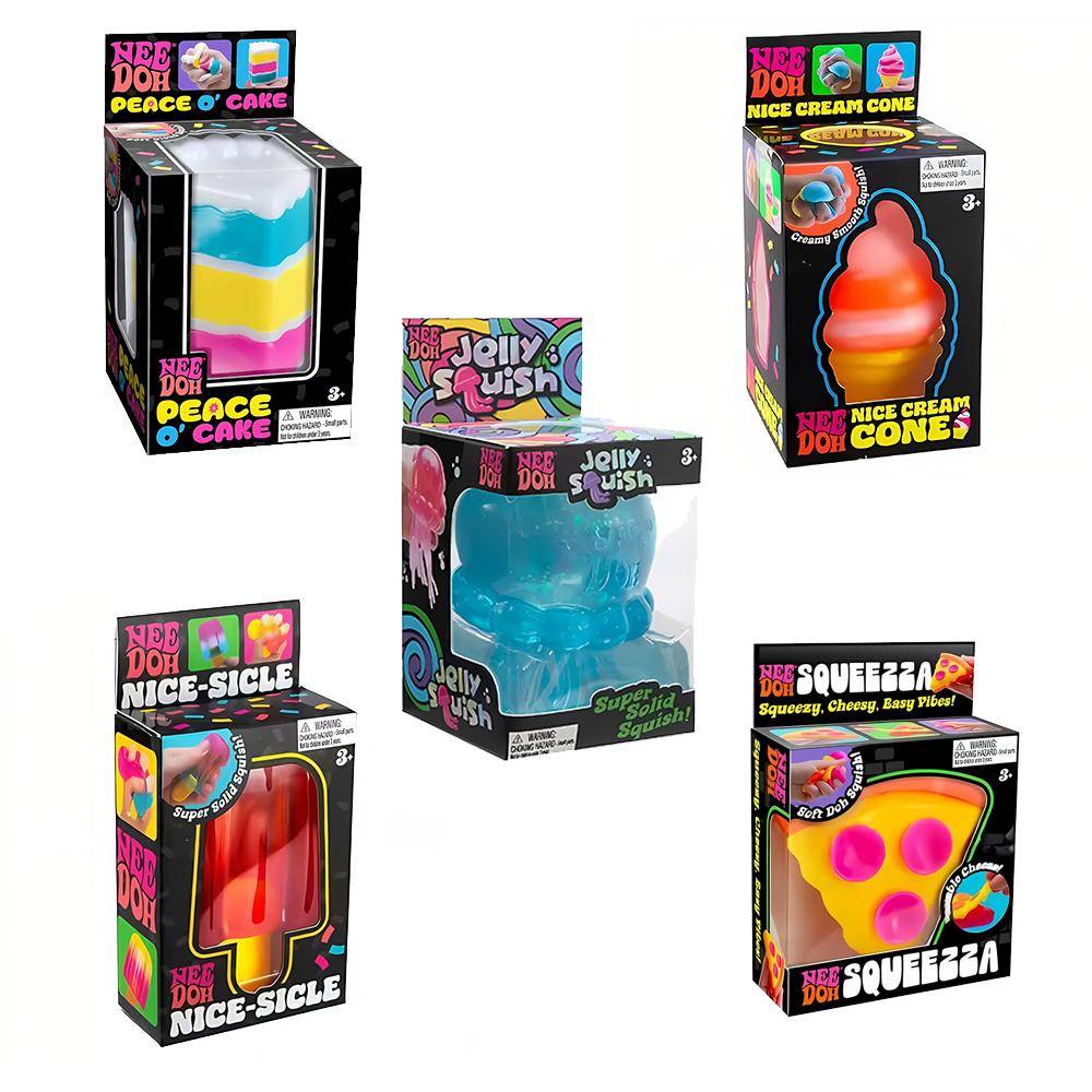 Schylling Needoh Nice Cube Sensorisk Stresslindring Squishy Anti-Ångest Klämobjekt för Fokus ADHD-Population Nice-Sicle