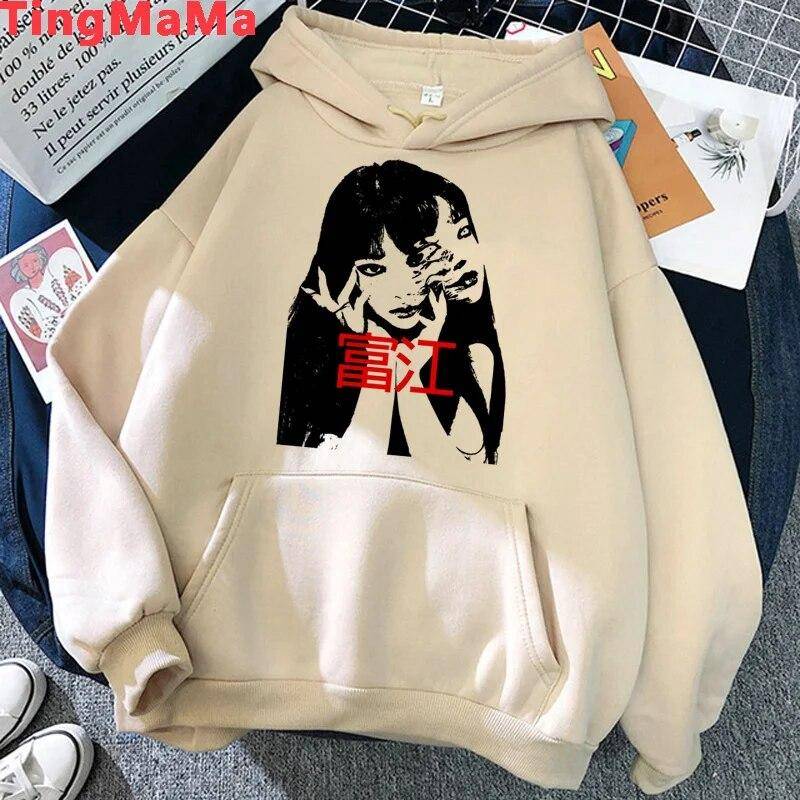 Junji Ito Shintaro Kago Tomie huvtröjor Unisex 2021 Översized Unisex huvtröja 2021 grunge Unisex Huvtröja cm gray