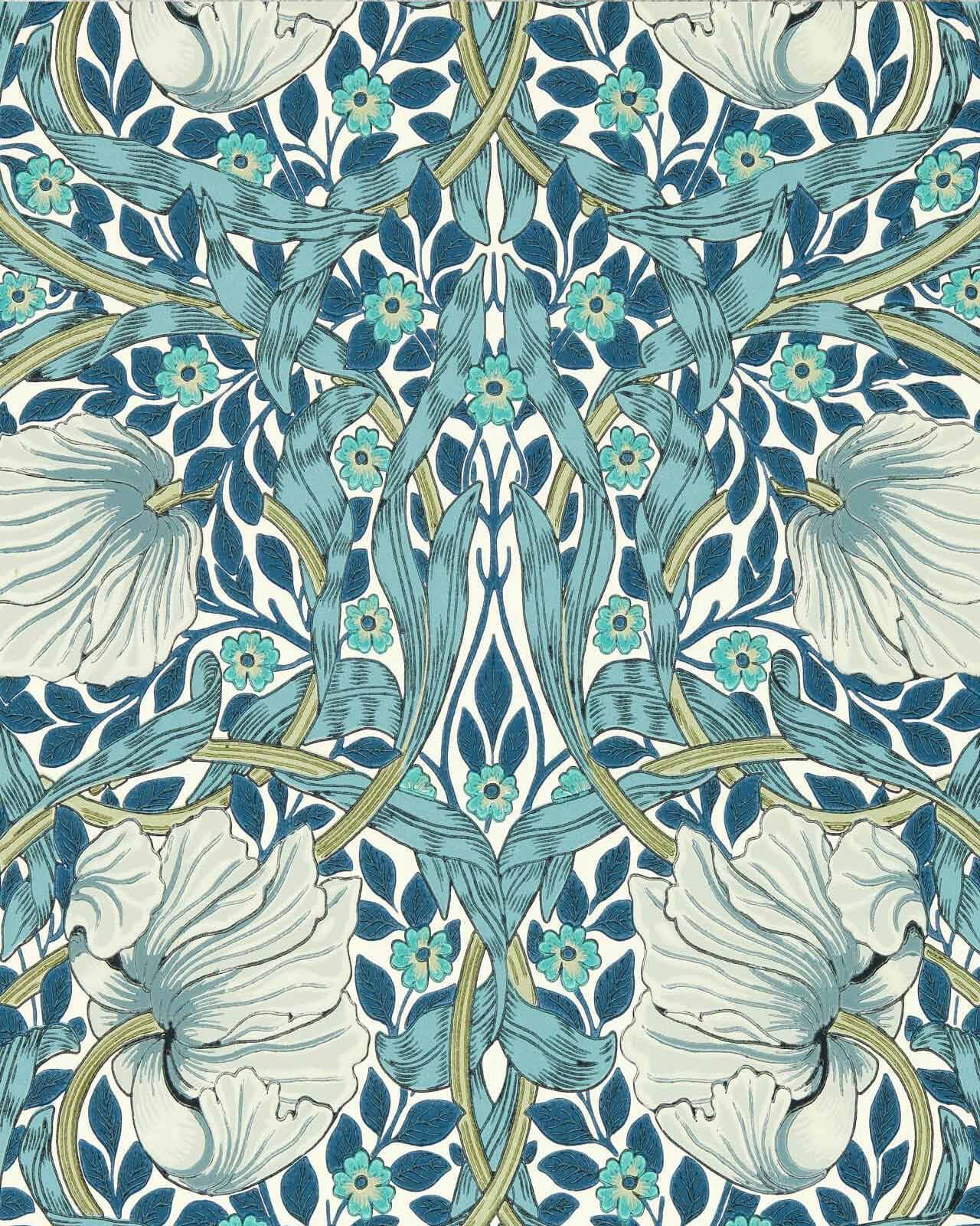 William Morris & Co. Tapet - Pimpernel Cobalt/Mineral