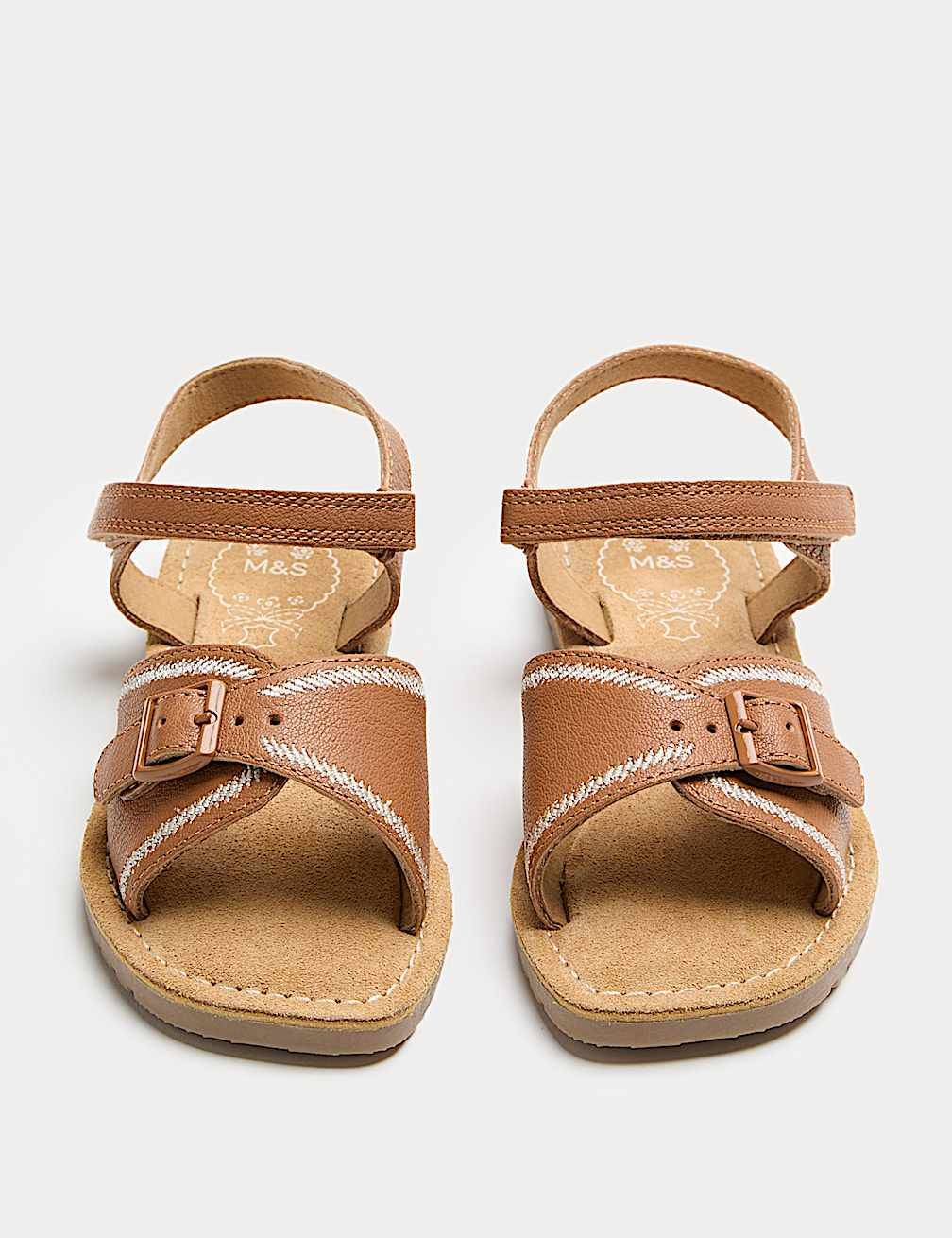 Kids' Leather Buckle Sandals (4 Small-2 Large)