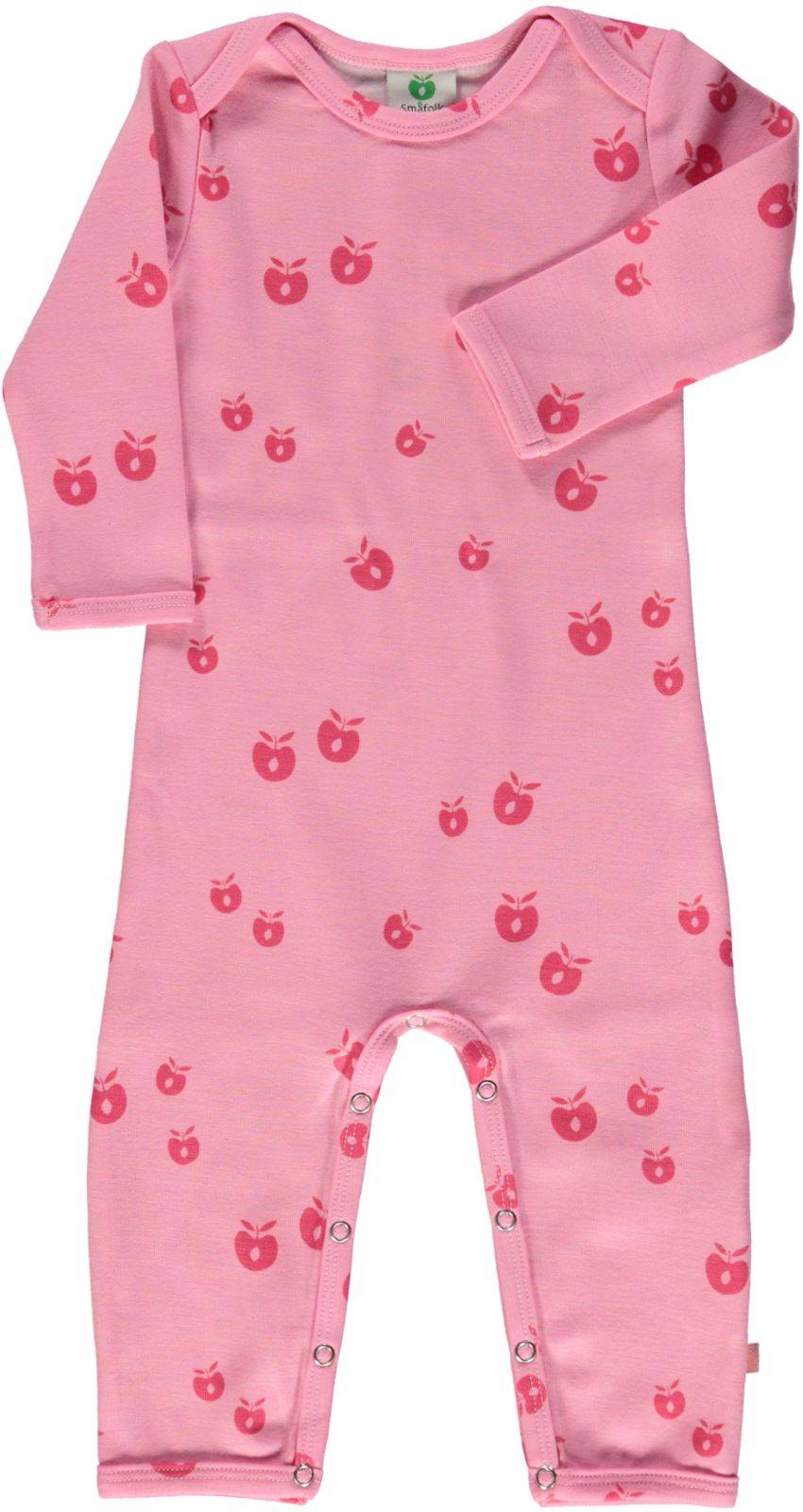 Ulddragt i uldmix med æbler - Pink / 80 cm
