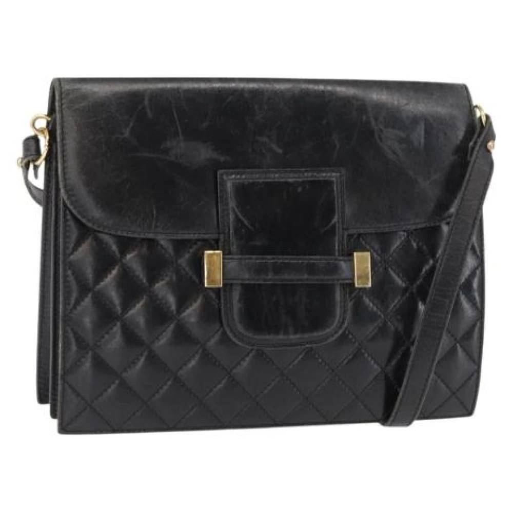 Saint Laurent Vintage Pre-owned Læder Skuldertaske - Vintage - Dame - Sort - ONE SIZE - Uld