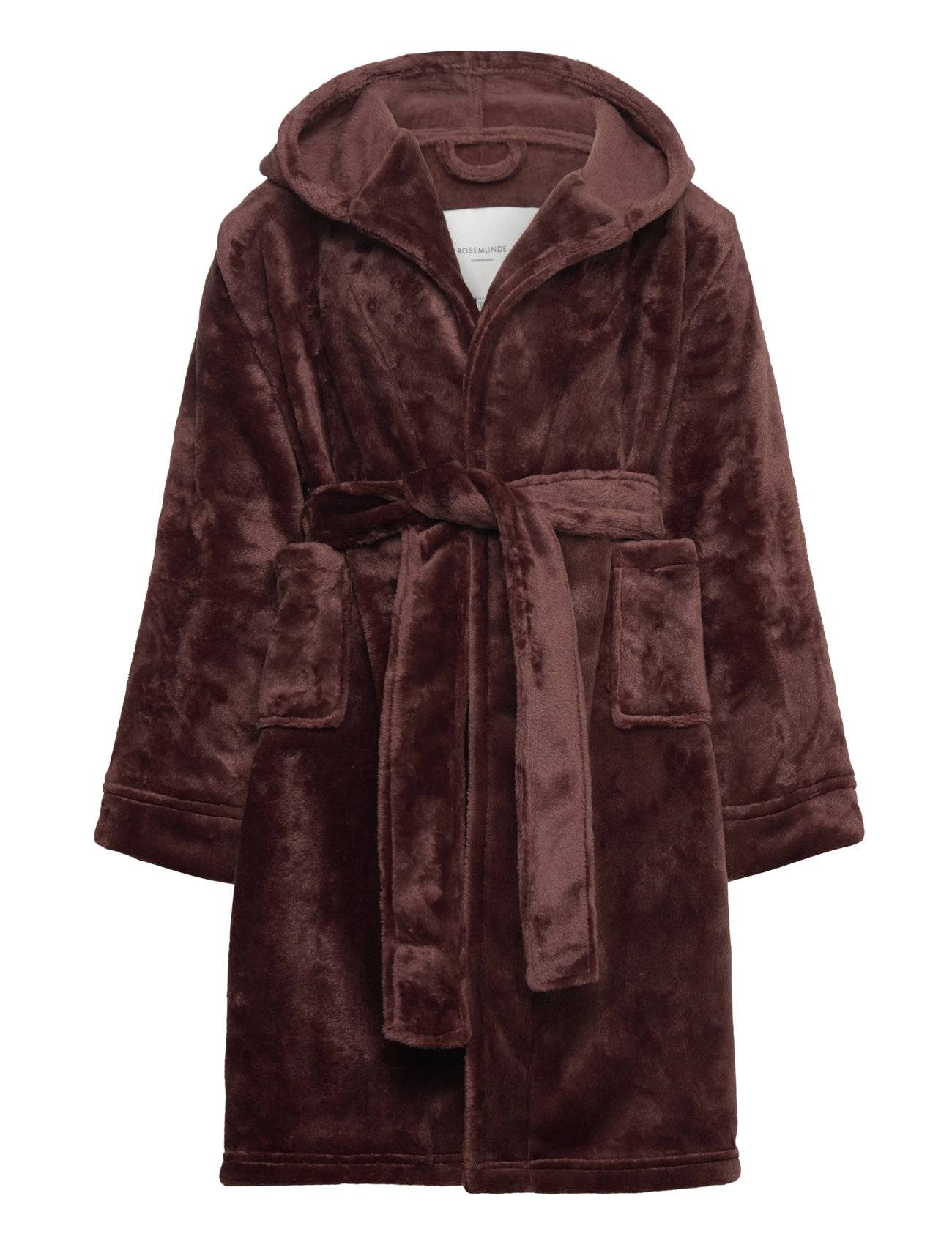 Rosemunde Kids Rhflurry Kids Hooded Fleece Robe - Brown - 164