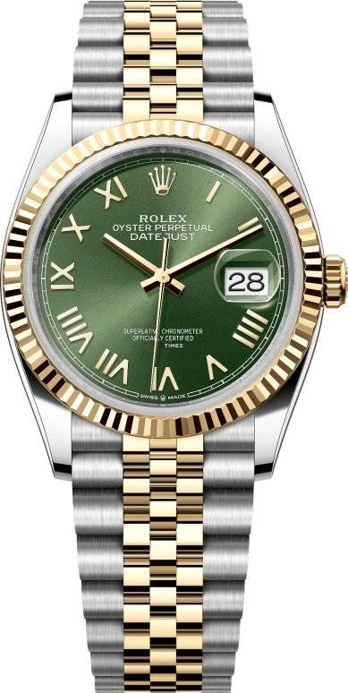 Rolex 126233-0053 Datejust 36 Grön/18 karat gult guld Ø36 mm