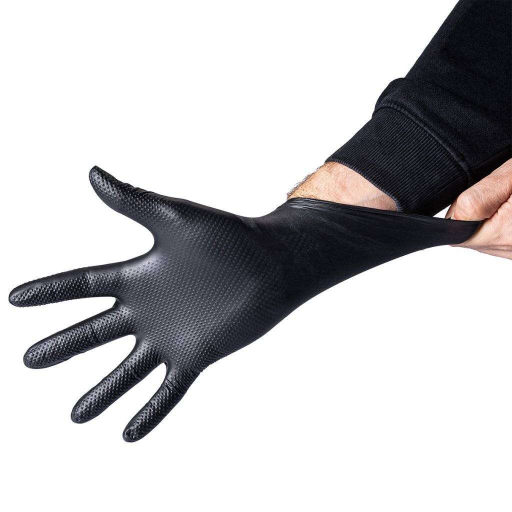 Nitrilhandskar BoldMAX Svarta – Extra kraftiga (50-pack) (VÄLJ STORLEK: MEDIUM)