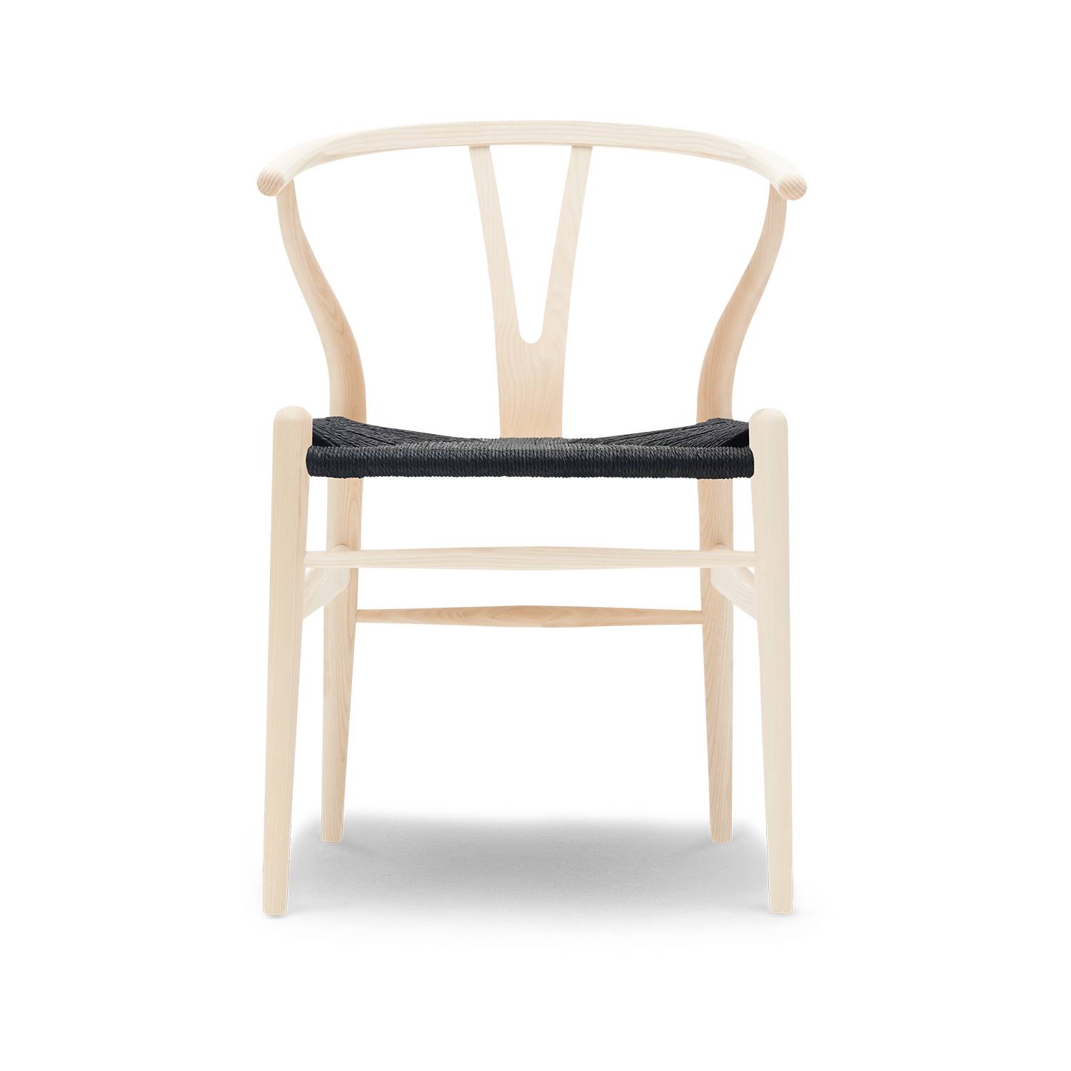 CH24 Y-stol af Hans J. Wegner Ask Sæbe Sort papirgarn
