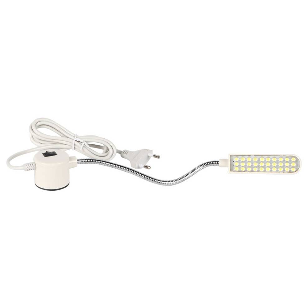 Hvidt blødt lys til symaskine, energieffektiv svanehals-arbejdslampe med magnetisk montering, justerbar 360 rotation og bred anvendelse (1