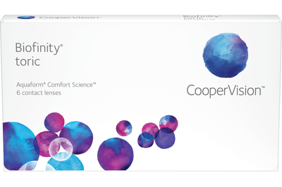 Biofinity toric (6 linser): -0.75, -0.75, 50